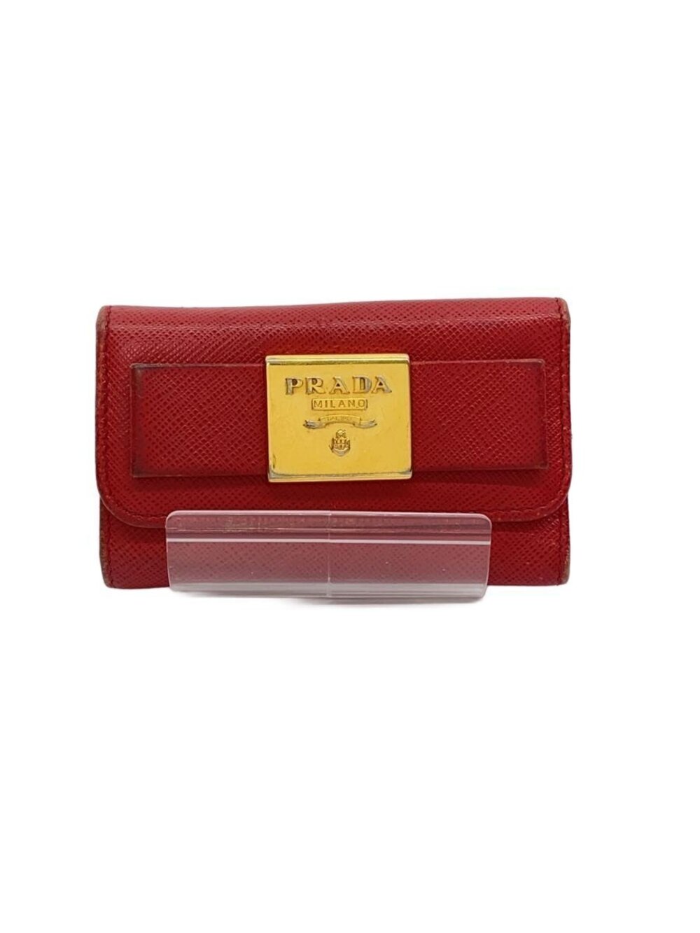 Prada Key Case Wallet Leather RED